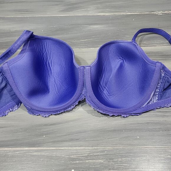 Wacoal Embrace Contour Bra‎ Lace Underwire T Shirt Bra Style 853191 38DDD Purple - Picture 6 of 8